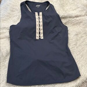 Prince Tennis Front Lace Up Tank Sleeveless Racerback Athletic Top Gray Size XL